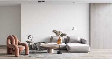 İç Salon Duvar Modeli - 3D Yapılandırma, 3D Görüntü 