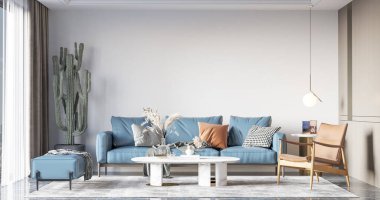 İç Salon Duvar Modeli - 3D Yapılandırma, 3D Görüntü 