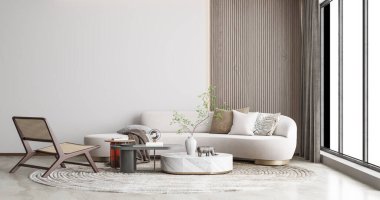 İç Salon Duvar Modeli - 3D Yapılandırma, 3D Görüntü 