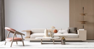 İç Salon Duvar Modeli - 3D Yapılandırma, 3D Görüntü 