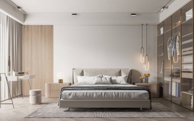 İç Yatak Odası Duvar Modeli - 3D Hazırlama, 3D Görüntü