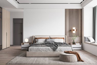 İç Yatak Odası Duvar Modeli - 3D Hazırlama, 3D Görüntü