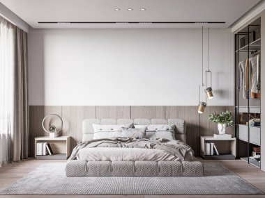 İç Yatak Odası Duvar Modeli - 3D Hazırlama, 3D Görüntü