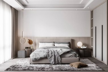 İç Yatak Odası Duvar Modeli - 3D Hazırlama, 3D Görüntü