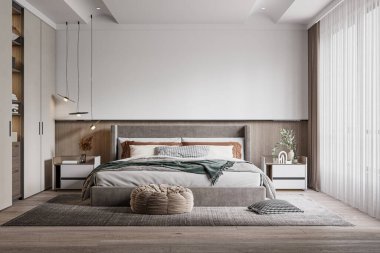 İç Yatak Odası Duvar Modeli - 3D Hazırlama, 3D Görüntü