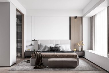 İç Yatak Odası Duvar Modeli - 3D Hazırlama, 3D Görüntü