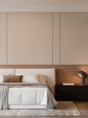 Modern Minimalist Lüks Yatak Odası İç Çerçeve Yapılandırması - 3B