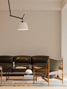 Modern Minimalist Oturma Odası 3 boyutlu Yapılandırma