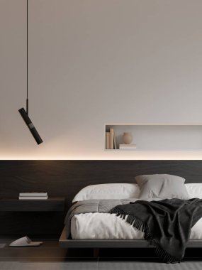 Modern Minimalist Yatak Odası İçi - 3D Render