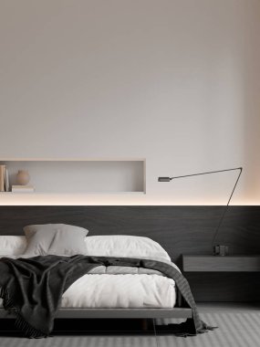 Modern Minimalist Yatak Odası İçi - 3D Render