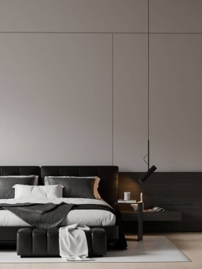 Modern Minimalist Yatak Odası İçi - 3D Render