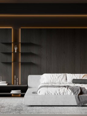 Modern Minimalist Yatak Odası İçi - 3D Render