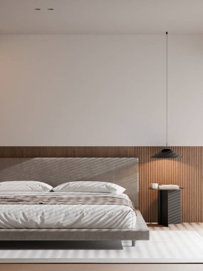 Modern Minimalist Lüks Yatak Odası İçi 3D Hazırlama