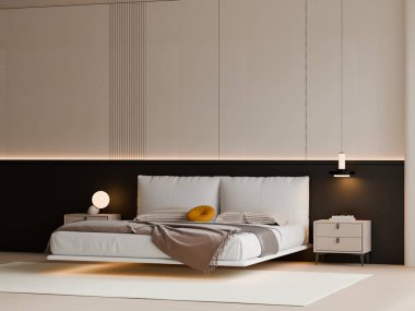 Modern Minimalist Lüks Oturma Odası İçi - 3D Hazırlama