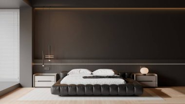 Modern Minimalist Lüks Yatak Odası İçi - 3D Render