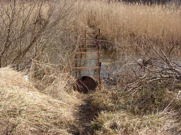 Nehir boyunca çok garip bir köprü.