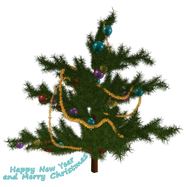 Oyuncak ve yağmurlu Noel ağacı