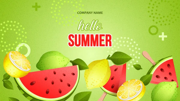 Banner brillante de verano — Vector de stock