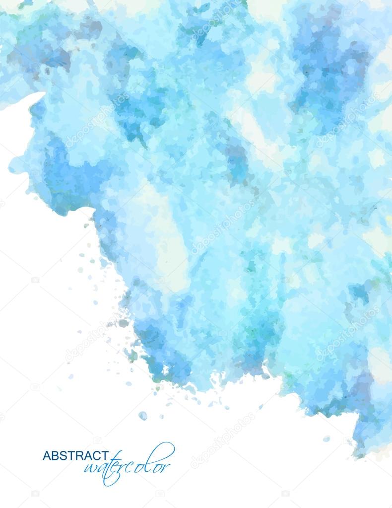 Vector Abstract Blue Watercolor Background Stock Vector