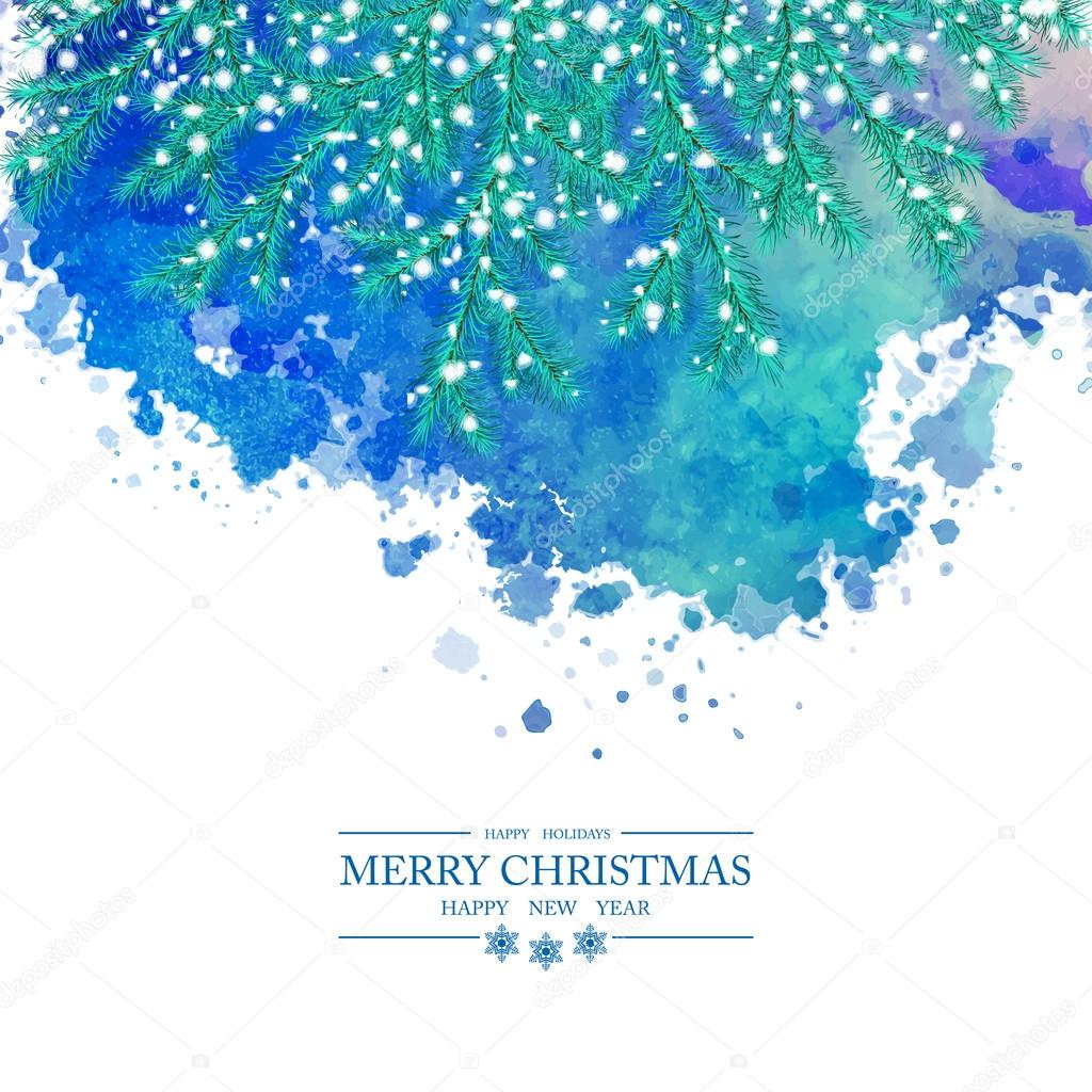 Christmas Watercolor Vector Background — Stock Vector © kostins 88634164