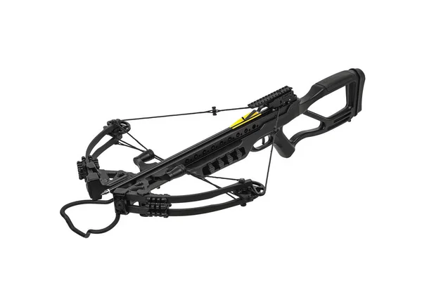 Modern Black Crossbow Isolate White Background Quiet Weapon Hunting Sports — Stock Photo, Image