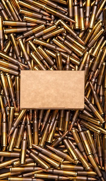 Tło Nabojów Karabin Pudełko Nabojów Amunicja Broni Nowoczesnej — Zdjęcie stockowe