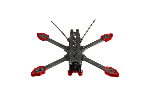 Cadre Carbone Pour Fpv Racing Drone Isoler Sur Fond Blanc — Photo