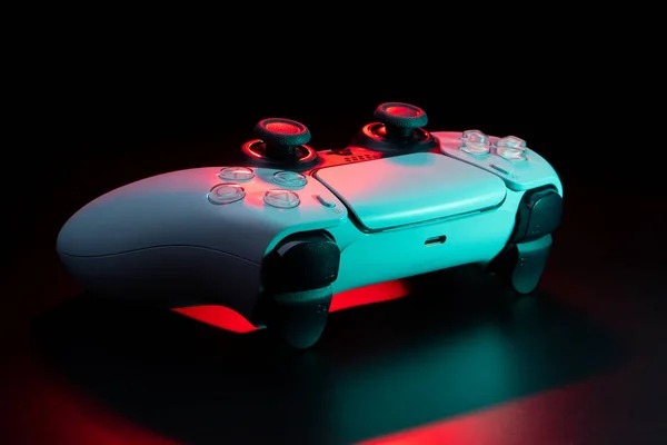 Desember 2020 Odessa Ukraina Playstation Baru Putih Gamepad Dualsense Pada — Stok Foto