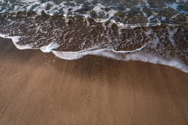 Seascape Waves Running Sandy Shore Shore Sea Ocean Nice Day — Stock Photo, Image