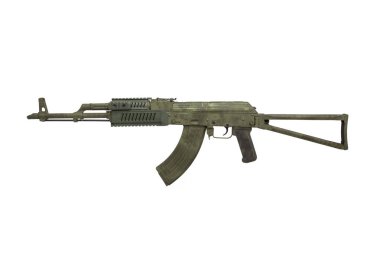 Modern vücut kitindeki Sovyet karabinası beyaz arka planda izole edilir. SSCB 'nin otomatik karabinası. Spor ve nefsi müdafaa silahları..