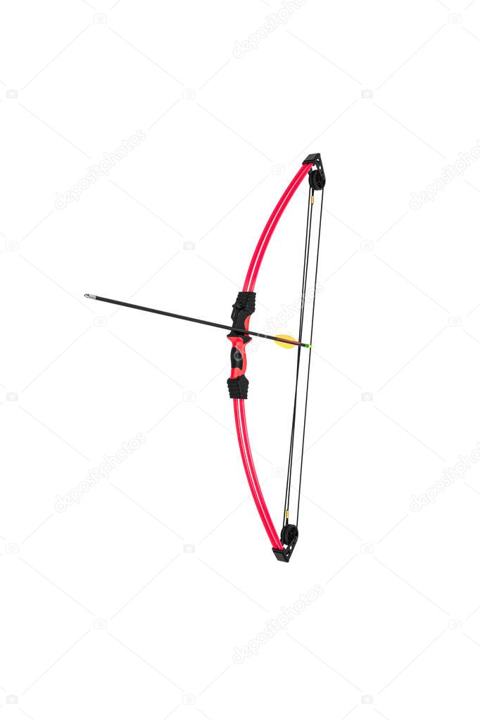 A modern bow for sports, hunting and entertainment. Classic weapons of the ancients with a modern twist. longbow isolate on white background.