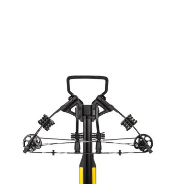 Modern tatar yayı beyaz bir arkaplanda izole edilir. Avlanmak ve spor yapmak için sessiz bir silah.