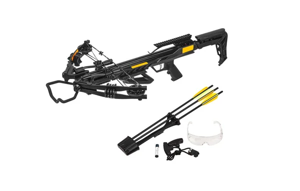 Modern Crossbow Isolate White Background Quiet Weapon Hunting Sports — Stock Photo, Image