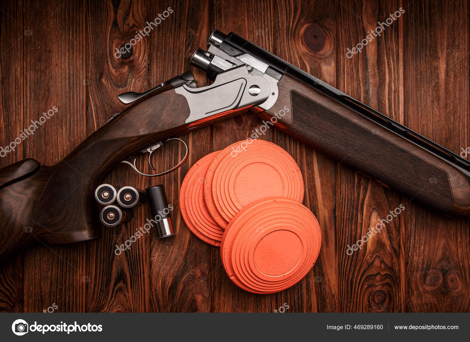 Clay Target Plates Shooting Rifle Wooden Background Stock Photo By C 4solidwork Gmail Com