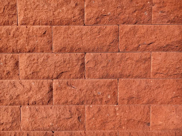 Brick Wall Background Orange Bricks Stacked Neatly Top Each Other — Stock Photo, Image