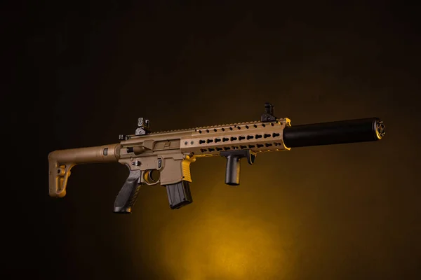 Een Pneumatische Kopie Van Een Machinegeweer Moderne Airsoft Wapens Een — Stockfoto