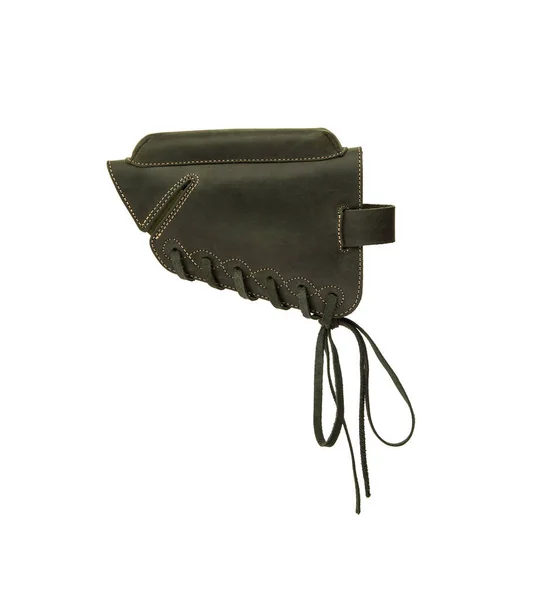 Leather Pad Butt Hunting Rifle Nice Handy Gun Accessory Isolate — Stockfoto