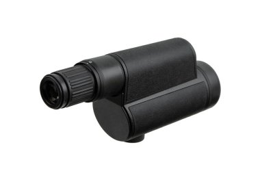 İzole siyah, engebeli, tek gözlü veya kompakt bir gözleme dürbünü..