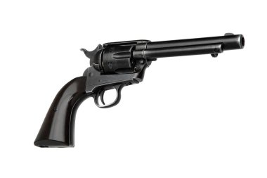 Klasik Vahşi Batı tabancası. Beyaz arka planda izole edilmiş..