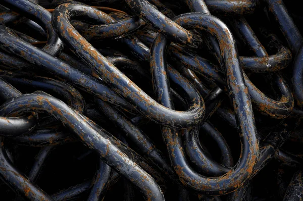 Rusted Metallic Chains Close — Stock Photo, Image