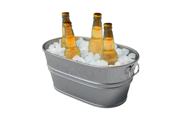 Rendering Concept Chilled Soda Ice Bucket White Background Shadow — Stock Photo, Image