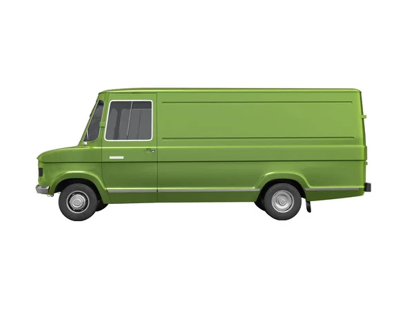 Renderowania Zielony Minivan Cargo Białym Tle Bez Cienia — Zdjęcie stockowe