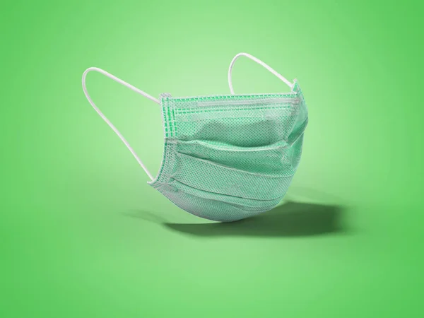 Εικόνα Πράσινο Ιατρική Μάσκα Απομονώνονται Μπλε Φόντο Σκιά — Φωτογραφία Αρχείου