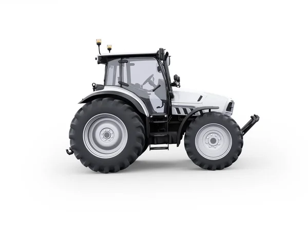 Renderelés Traktor Oldalán Nézet Elszigetelt Fehér Alapon Árnyék — Stock Fotó