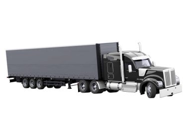 3D render forklift kamyon traktör beyaz arkaplan üzerinde resimleme döndürür Gölge yok