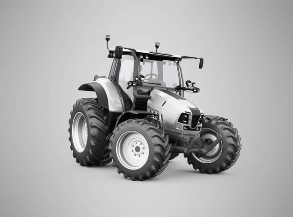 Render Grå Traktor Illustration Grå Bakgrund Med Skugga — Stockfoto