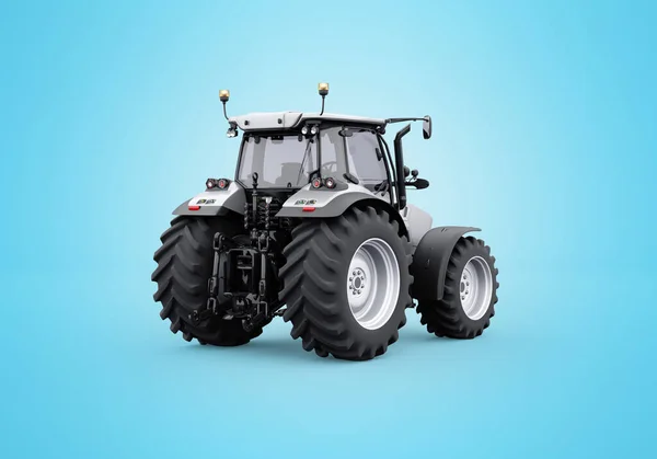 Renderelés Szürke Traktor Elszigetelt Kék Alapon Árnyék — Stock Fotó