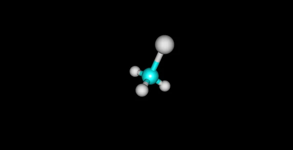 Estructura molecular de clorometano aislada en negro —  Fotos de Stock