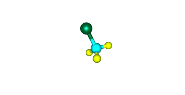 Molekularna struktura chlorku metylu na białym tle — Zdjęcie stockowe