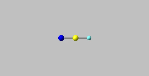 Gri izole hidrojen siyanür moleküler yapısı — Stok fotoğraf